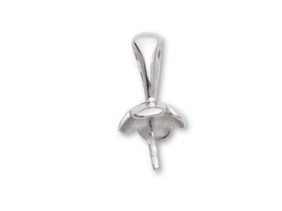 Bélière pour perle de 7 à 10 mm, Argent 925 rhodié. Réf. BE135 - Image Standard - 1