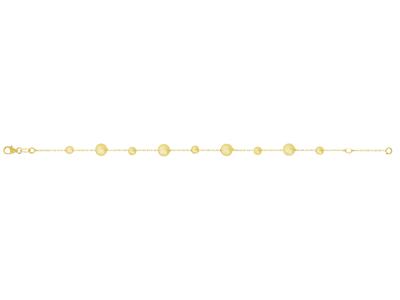 Bracelet Boules 4 mm alternées sur chaîne, 19 cm, Or jaune 18k - Image Standard - 1