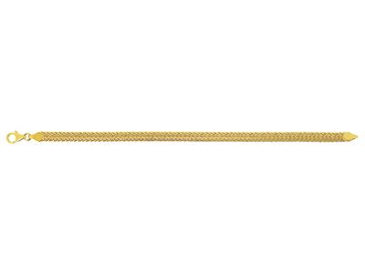 Bracelet double Palmier plat 5,30 mm, 18 cm, Or jaune 18k - Image Standard - 1