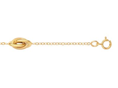 Bracelet 4 Noeuds sur chaîne Forçat 6 mm, 19 cm, Or jaune 18k - Image Standard - 2
