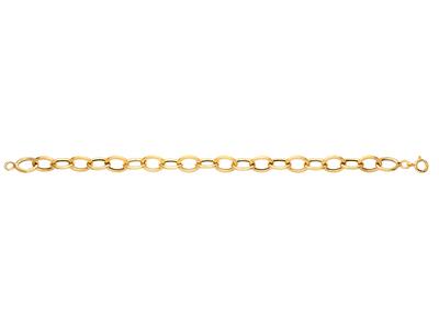 Bracelet maille Forçat 8,50 mm, tube de 1,60 mm, 21 cm, Or jaune 18k