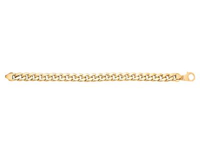 Bracelet maille Gourmette ovale creuse légère 10 mm, 23 cm, Or jaune 18k