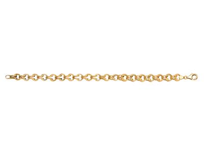Bracelet Gros sirop, mailles alternées lisses et piquées 8 mm, 20 cm, Or jaune 18k