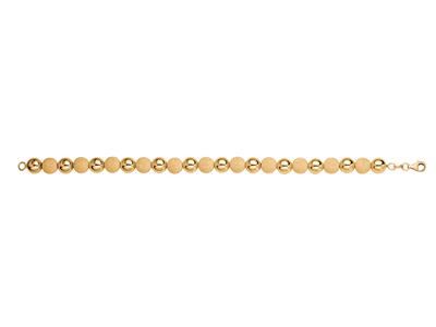 Bracelet Boules 8 mm légères alternées 1/1 lisses et laser, 20 cm, Or jaune 18k - Image Standard - 1
