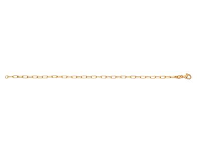 Bracelet maille rectagle massive 2,70 mm, 18 cm, Or jaune 18k