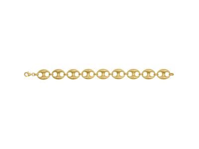 Bracelet maille Grain de café creux lisse 16 x 20 mm, 21 cm, Or jaune 18k - Image Standard - 1