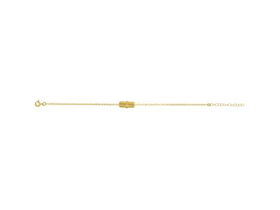 Bracelet Fagot 1 motif 6,50 x 14 mm, chaîne Forçat claire, 16+3 cm, Or jaune 18k - Image Standard - 1