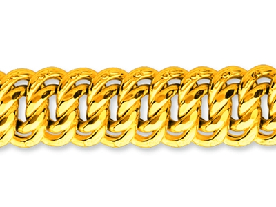 Bracelet maille Américaine 14 mm, 21 cm, Or jaune 18k - Image Standard - 2