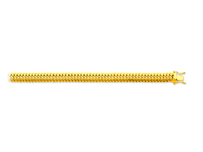 Bracelet maille Américaine 8 mm, 18 cm, Or jaune 18k