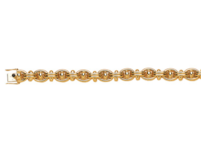 Bracelet Ancre de marine 10 mm, 19 cm, Or jaune 18k