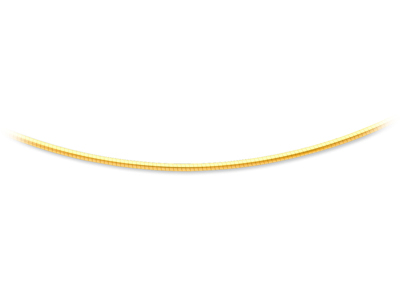 Collier Oméga rond avvolto 1,8 mm, 45 cm, Or jaune 18k