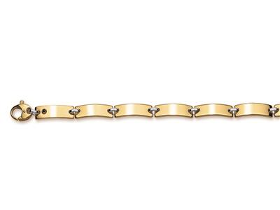 Bracelet Plaques bombées 6,70 mm , 21 cm, Or bicolore 18k massif. Réf. 2291 - Image Standard - 1