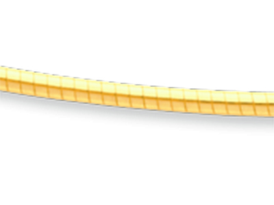 Collier Oméga rond avvolto 1,4 mm, 42 cm, Or jaune 18k - Image Standard - 2