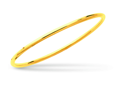 Bracelet Jonc fermé, fil rond 3 mm, forme ronde 65 mm, Or jaune 18k - Image Standard - 1