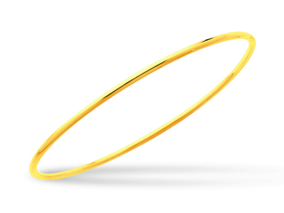 Bracelet Jonc fermé, fil rond 2 mm, forme ronde 60 mm, Or jaune 18k - Image Standard - 1