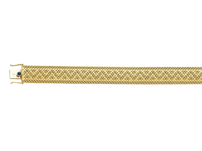 Bracelet maille Polonaise 16,3 mm, 19 cm, Or jaune 18k. Réf. 1339
