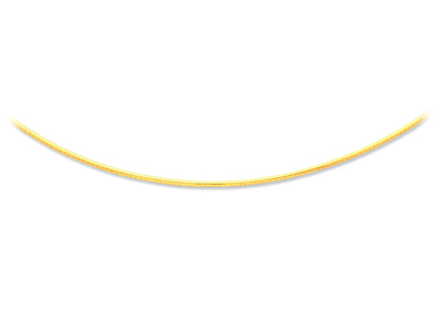 Collier Oméga rond 2 mm, embouts dévissables, 42 cm, Or jaune 18k