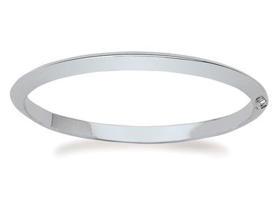 Bracelet Jonc triangulaire 5 mm, diamètre intérieur 59 mm,  Or gris 18k. Réf. 3012