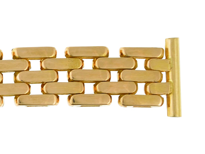 Bracelet montre Grain de Riz plat espacé 18 mm, Or jaune 18k. Réf. 9044 - Image Standard - 2