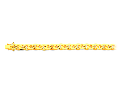 Bracelet maille Haricot massive 8,8 mm, 21 cm, Or jaune 18k