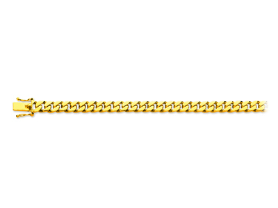 Bracelet maille Gourmette serrée 6 mm, 20 cm, Or jaune 18k