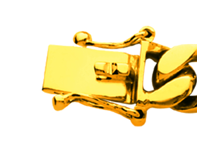 Bracelet identité maille Gourmette serrée 7 mm, 21 cm, Or jaune 18k - Image Standard - 3