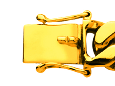 Bracelet identité maille Gourmette serrée 9 mm, 21 cm, Or jaune 18k - Image Standard - 3