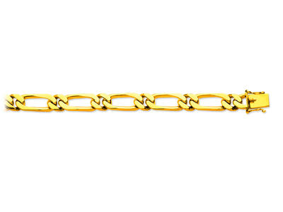 Bracelet maille Alternée 11 9 mm, 21 cm, Or jaune 18k