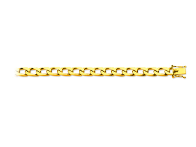 Bracelet maille Cheval serrée 7 mm, 20 cm, Or jaune 18k