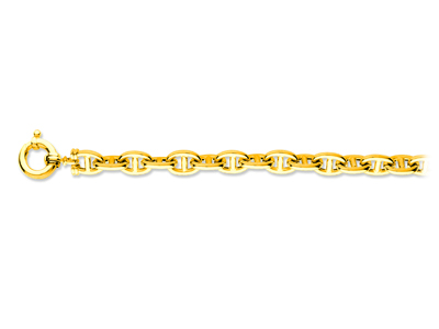 Bracelet maille Forçat Marine creuse 10 mm, 20 cm, Or jaune 18k - Image Standard - 1
