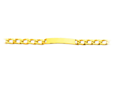 Bracelet identité maille Cheval serrée 7 mm, 20,5 cm, Or jaune 18k