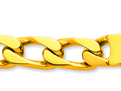 Bracelet identité maille Cheval serrée 8 mm, 21 cm, Or jaune 18k - Image Standard - 2