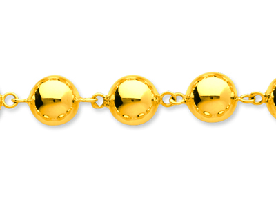 Bracelet Boules marseillais 9 mm, 19,5 cm, Or jaune 18k - Image Standard - 2