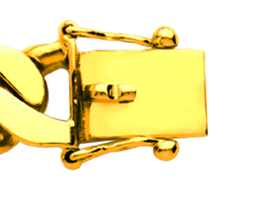 Bracelet identité maille Alternée 1/1 serrée 9 mm, 22 cm, Or jaune 18k - Image Standard - 3
