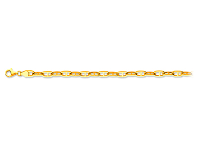Bracelet maille Forçat Marine creuse 6,20 mm, 19 cm, Or jaune 18k - Image Standard - 1