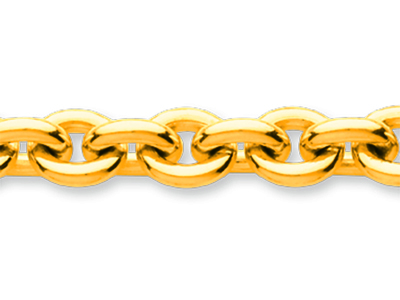 Bracelet maille Forçat ronde 7 mm, 18,50 cm, Or jaune 18k - Image Standard - 2