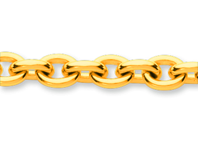 Bracelet maille Forçat ronde 5,60 mm, 19,50 cm, Or jaune 18k - Image Standard - 2