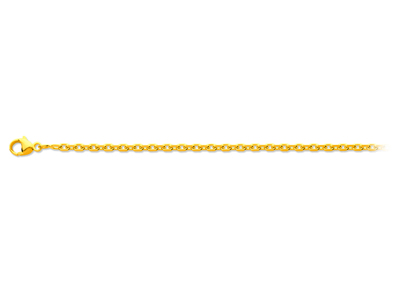 Chaîne maille Forçat diamantée 1 mm, 45 cm, Or jaune 18k