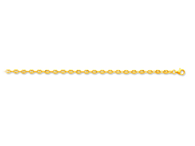 Bracelet maille Grain de café creuse 3,30 mm, 18 cm, Or jaune 18k