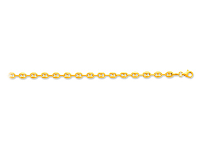 Bracelet maille Grain de café creuse 4,70 mm, 19 cm, Or jaune 18k - Image Standard - 1
