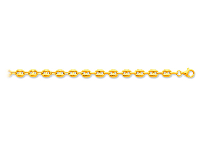 Bracelet maille Grain de café creuse 6 mm, 19 cm, Or jaune 18k - Image Standard - 1