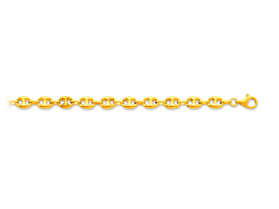Bracelet maille Grain de café creuse 7,30 mm, 21 cm, Or jaune 18k - Image Standard - 1