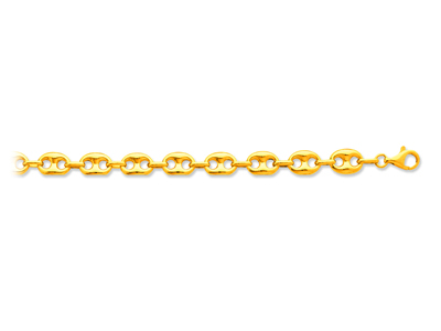 Bracelet maille Grain de café creuse 9 mm, 19 cm, Or jaune 18k - Image Standard - 1