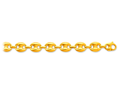 Bracelet maille Grain de café creuse 12 mm, 22 cm, Or jaune 18k - Image Standard - 1