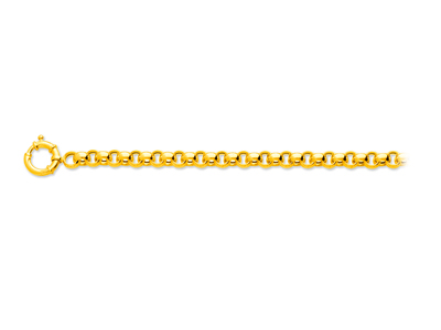 Bracelet maille Jaseron 7,80 mm, 19 cm, Or jaune 18k