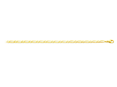 Bracelet maille alternée 11 ultra plate 3 mm, 18 cm, Or jaune 18k