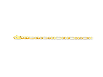 Bracelet maille Alternée 1/3 ultra plate 4,80 mm, 21 cm, Or jaune 18k - Image Standard - 1