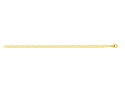 Bracelet maille Marine battue 3 mm, 21 cm, Or jaune 18k