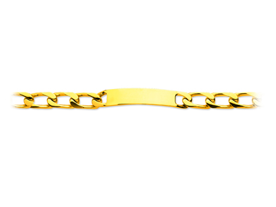 Bracelet identité maille Cheval serrée 9 mm, 21 cm, Or jaune 18k