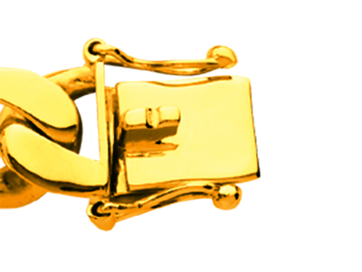 Bracelet identité maille Cheval serrée 9 mm, 21 cm, Or jaune 18k - Image Standard - 3